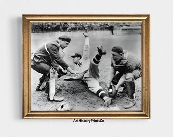 Vintage basebollfototryck: Svartvit sportkonst från 1920-talet (digital nedladdning)