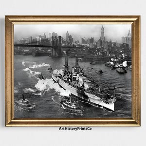 USS Arizona WW2 Battleship Vintage Photo Poster | Black and White Navy Wall Art | Military Home Decor Gift | Digital Download Printable 269