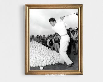 Poster fotografico del golf di Ben Hogan: stampa artistica vintage in bianco e nero (download digitale)