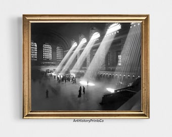 Impression photo de la gare Grand Central : rayons de soleil vintage de New York (téléchargement numérique) 180