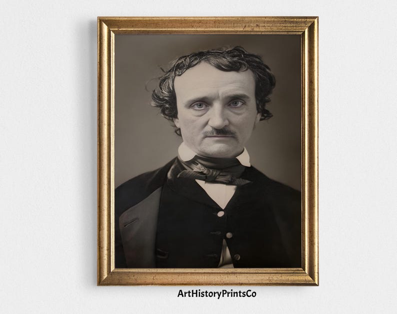 Spooky Edgar Allan Poe Vintage Photo Print: Wall Art Home Decor ...