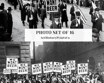 Prohibition Era Photo Set of 16: 1920s Speakeasy Photos (Digital Download)