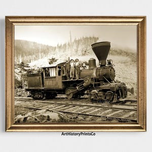 1927 Acme Logging Train Photo: Vintage Black & White Wall Art (Digital Download)