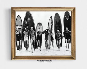 Vintage Surfer Fotoabzug: Schwarz-weiße Surf-Fotografie (Digitaler Download)