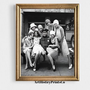 Retro Vintage Photo Poster | Flapper Girls Police Wall Art Gift | Black And White Home Decor Historical Photography | Digital Download 14