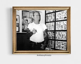 Sailor Jerry Tattoo History Photo Poster: Vintage Ink Shop Art (Digital Download)