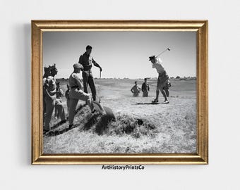 Impresión fotográfica de Tommy Bolt Golf: Arte mural vintage en blanco y negro (impresión digital)