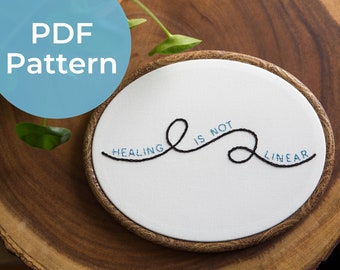 La guérison n'est pas un motif de broderie PDF linéaire | Art de soins personnels | Outils de thérapie