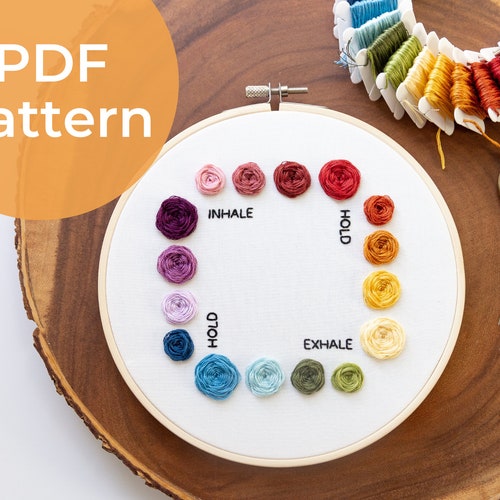 Box breathing pdf embroidery pattern therapy tools wall art etsy