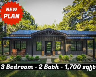 Barndominium Floorplan - 3 Bedroom - 2 Bath - 1700 sqft