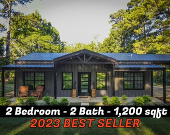 Barndominium Floor Plans - 2 Bedroom  - 2 Bath - 1200 sqft