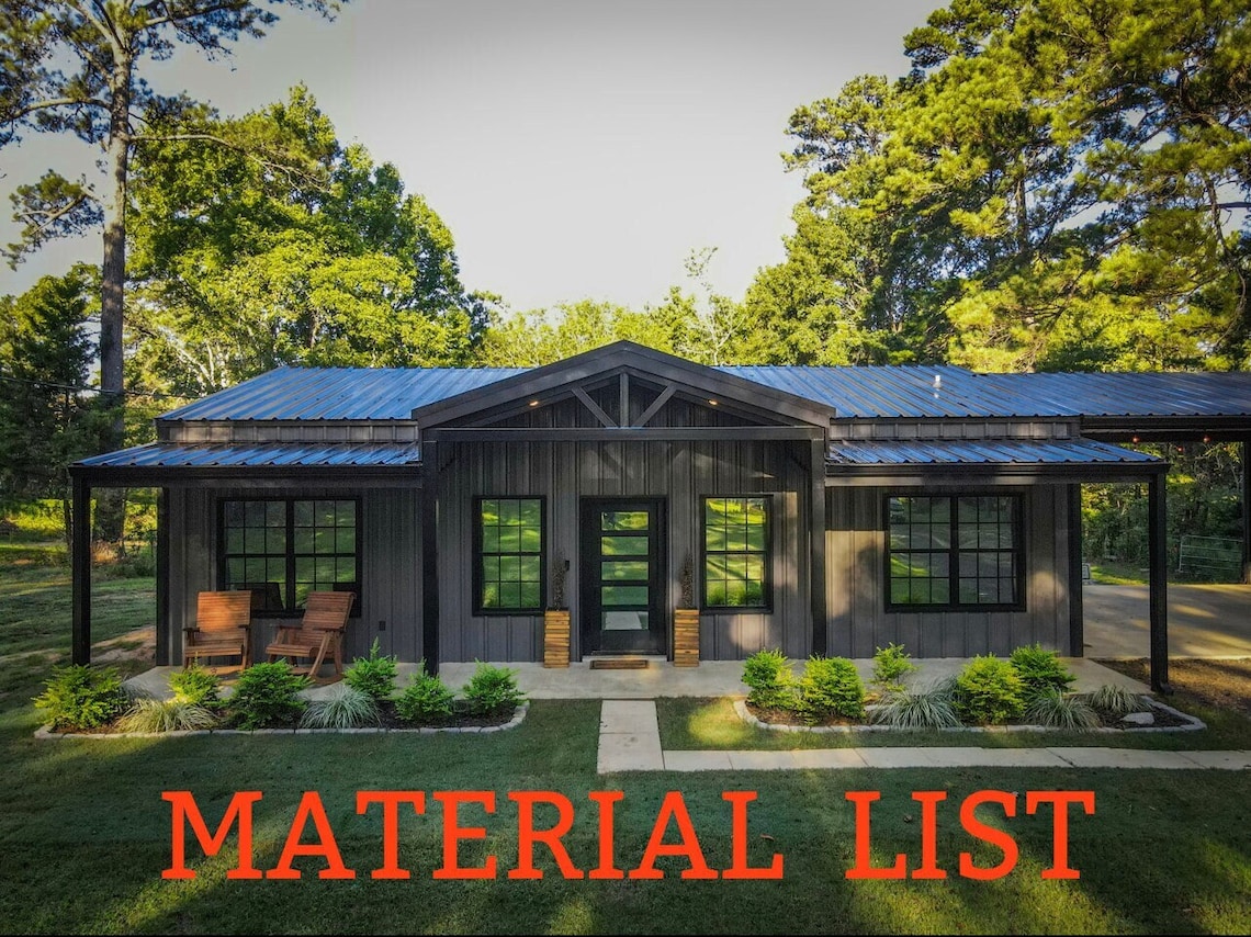 Barndominium Material List Etsy