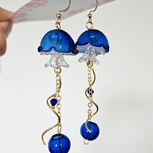 Jellyfish Earrings, Moon Jellyfish Dangle Earring, Dangle Earrings