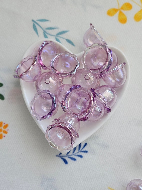 Jellyfish Glossy Beads, Flower Beads, Acrylic Beads, Beads, Bell Shape Beads  