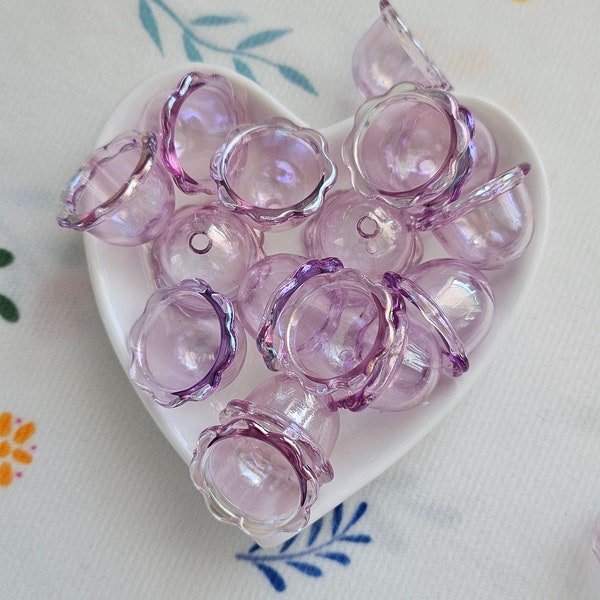 Jellyfish Glossy Beads, Flower Beads, Acrylic Beads, Beads, Bell Shape Beads