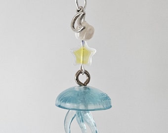 Moon Jellyfish Phone Charm, Moon Jellyfish Keychain