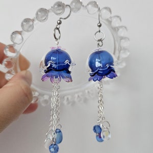 Jellyfish Earrings, Moon Jellyfish Dangle Earring, Dangle Earrings