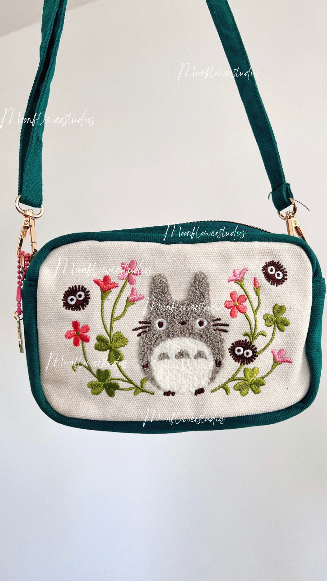 Hand Embroidered Totoro Messenger Bag Cute Cats Crossbody Etsy Canada