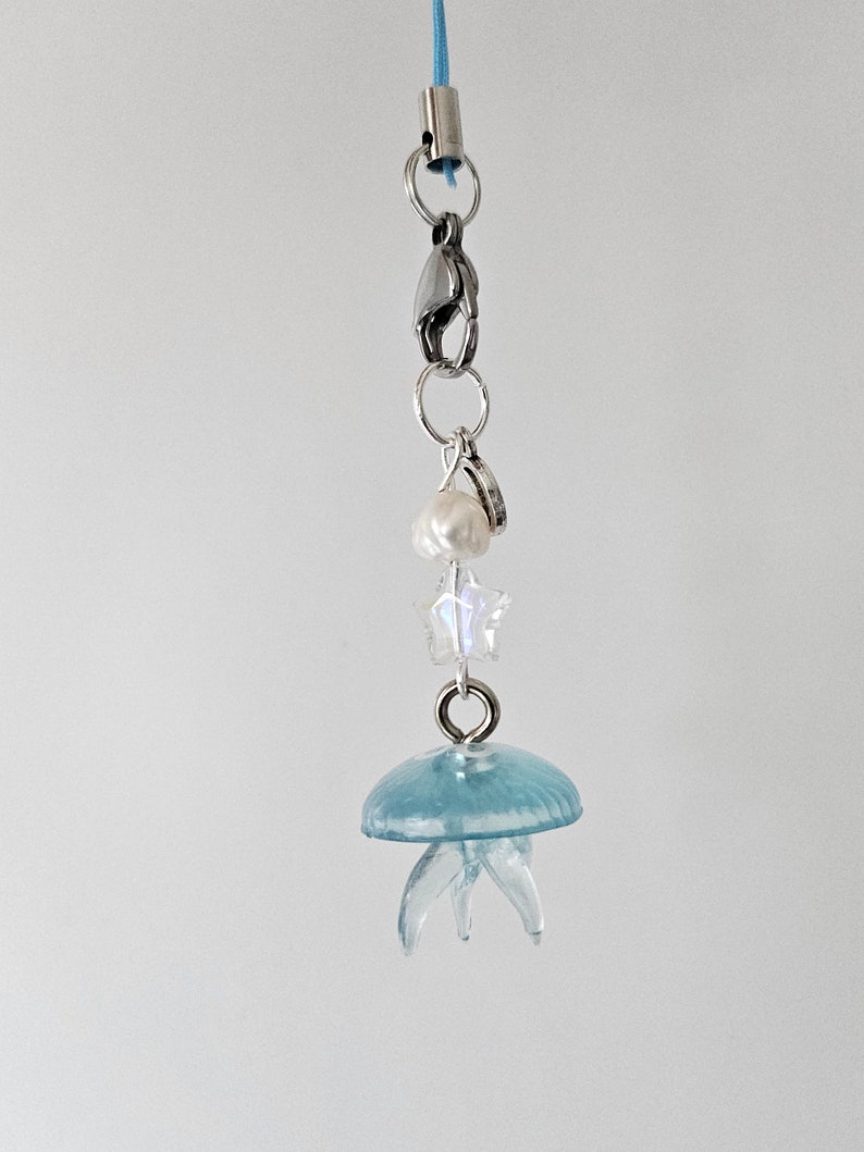 Moon Jellyfish Phone Charm, Moon Jellyfish Keychain image 3