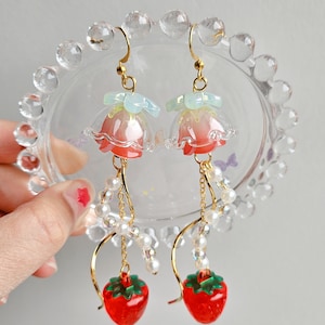 Strawberry Jellyfish Earrings