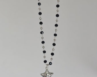 Star Beaded Necklace, Handmade Beaded Necklace