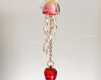 Strawberry Jellyfish Phone Charm, Cute Phone Charm, Phone Accessories