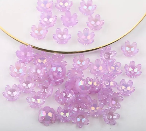 Jellyfish Glossy Beads, Flower Beads, Acrylic Beads, Beads, Bell Shape  Beads 
