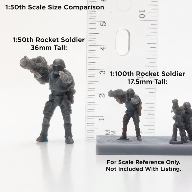 Scalable Ruler For Model Rockets Brotherhood Rocket Soldier Squad - 15mm / 1:100th Scale Models - Etsy