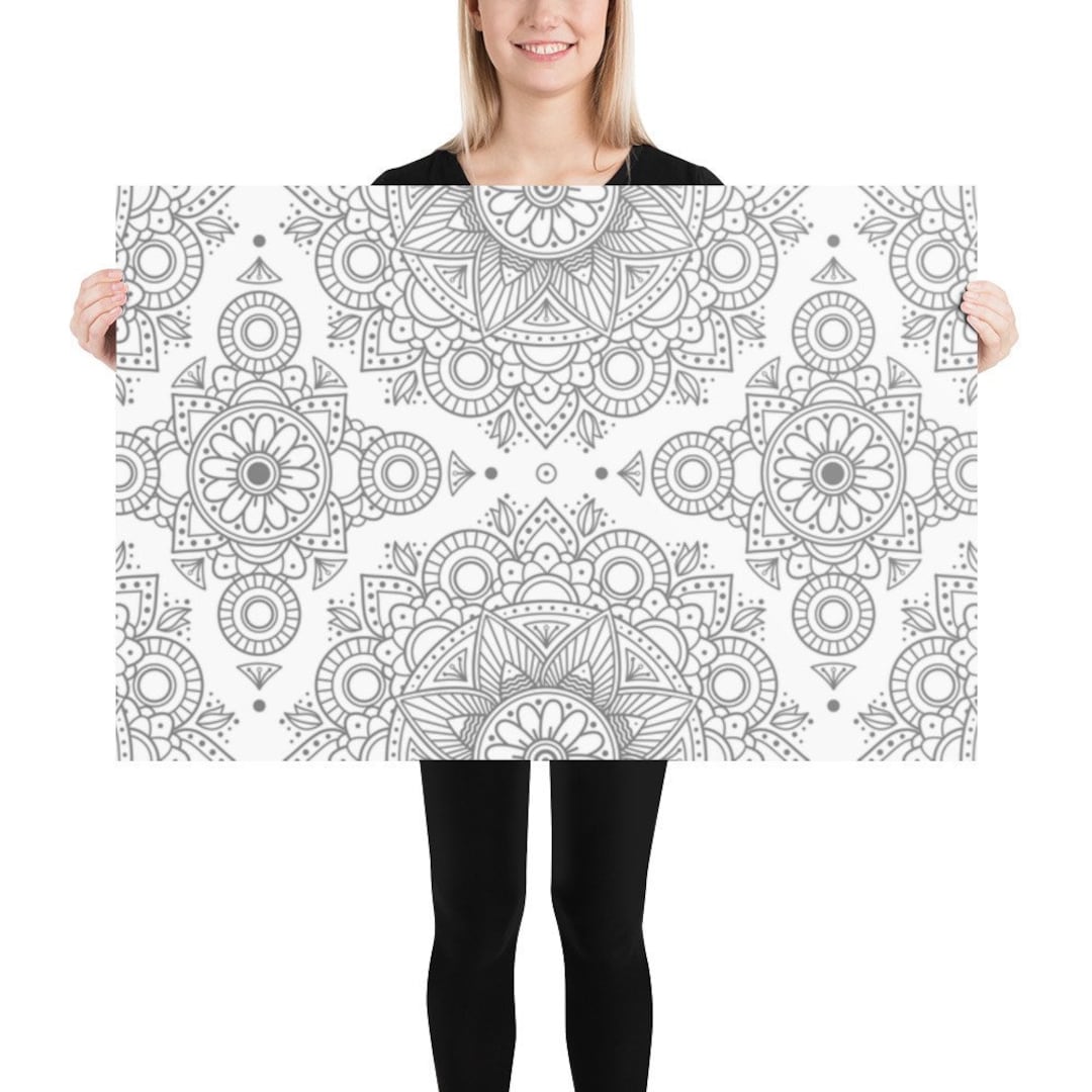 Mandala Large Coloring Poster, Coloring, Coloring Pages for Adults ...