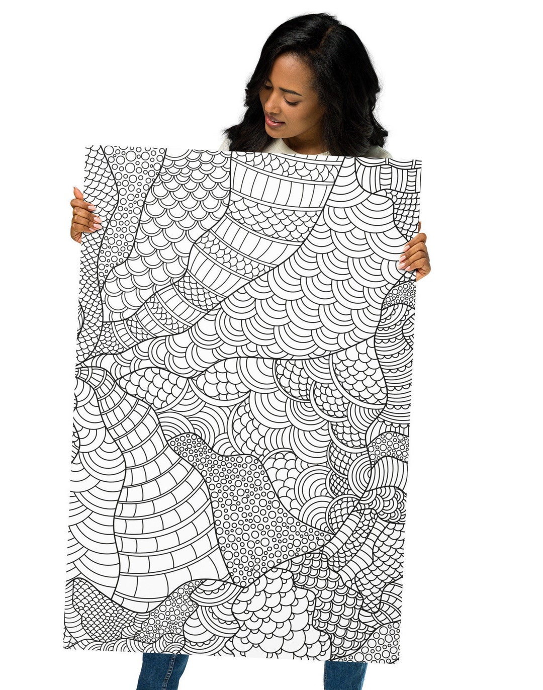 Abstract Doodle Large Coloring Poster, Arts and Crafts, Adult Coloring ...