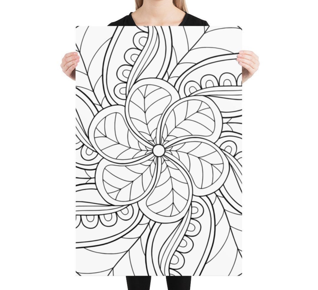 Large Coloring Poster, Mandala Coloring Poster, Mandala Art, Adults ...