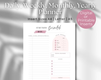 Islamic Daily Weekly Monthly Yearly Planner, Salah Tracker, Quran Tracker, Muslim Digital Planner, Muslim Planner Inserts