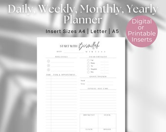 Islamic Daily Planner, Islamic Daily Inserts, Islamic Digital, Salah Ttacker, Quran Tracker, Productivity Planner
