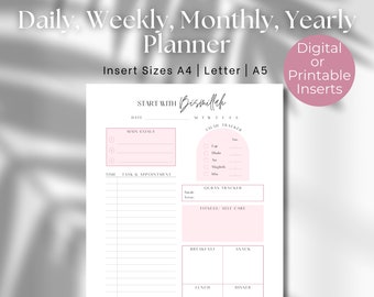 Muslim Daily, Weekly, Monthly, Yearly Planner, Salah Tracker, Salah Planner, Muslim Planner Inserts, Muslim Digital Planner