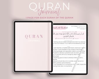Quran Journal, Quran Reflections, Quran Journaling, Memorize Quran, Muslim Journal, Guided Quran Journal, Quran Mood Tracker
