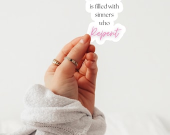 Muslim Sticker, Islamic Reminder, Islamic Sticker, Waterproof Glossy Sticker, Jannah is filled with sinners who repent - Design 21