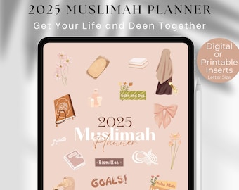 2025 Muslimah Planner, Get your Life and Deen Together,  2025 Muslim Digital Planner, 2025 Muslim PDF Planner, Muslimah Glow Up