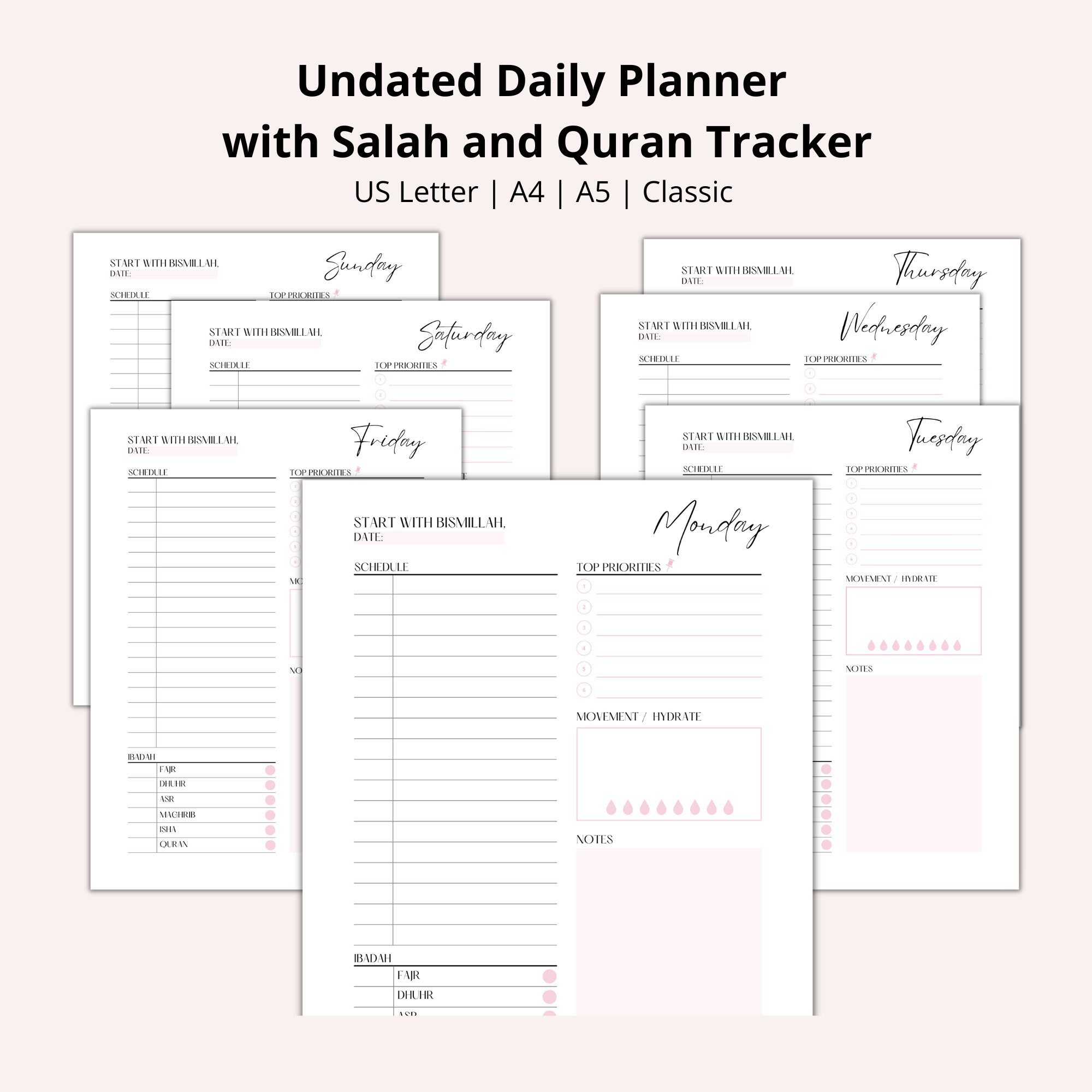 2023 Islamic Planner Bundle 2023 Dated Islamic Monthly Etsy Australia