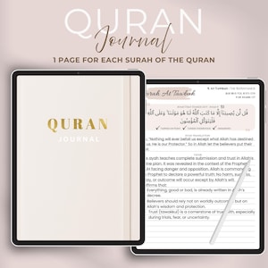 Quran Journal, Quran Reflections, Quran Journaling, Memorize Quran, Muslim Journal, Guided Quran Journal, Quran Mood Tracker