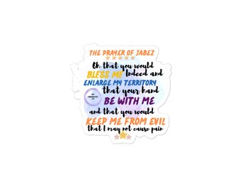 Prayer of Jabez | Bible verse sticker | 1 Chronicles 4:10,Laptop Sticker | Water bottle sticker  Fridge Door Sticker |Bubble-free stickers