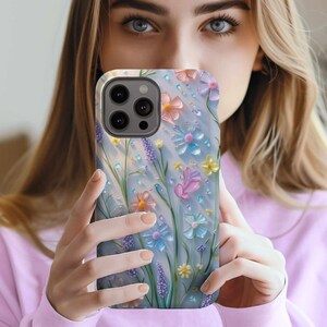 Floral Tough Phone  Cases, Colorful Spring Vibes Phone Cover,  Wildflower abstract Phone case, iPhone Cases, Samsung S series Phone cases