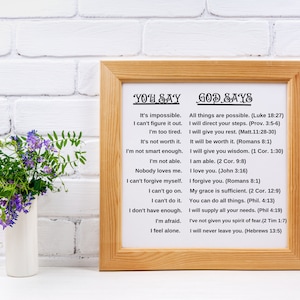 You Say God Says Bible Verses | He has got you covered | Wall Hanging |UNFRAMED |Digital Download | SQUARE
