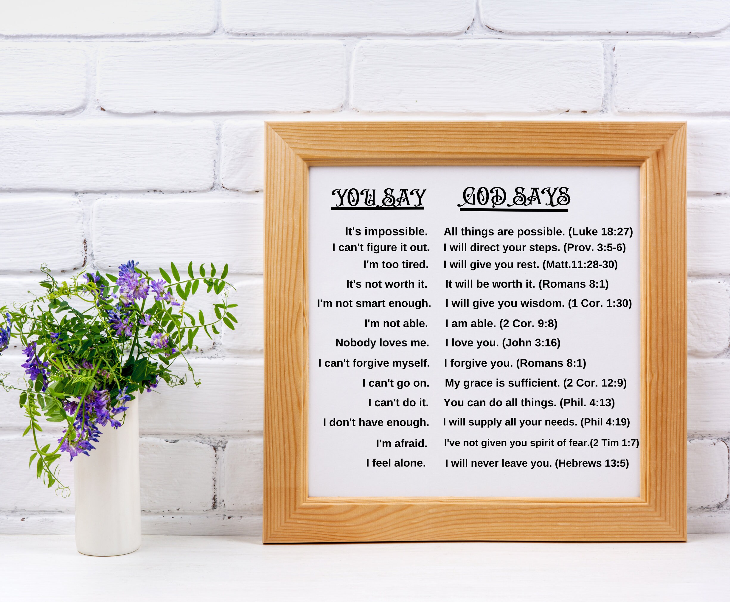 You Say God Says Bible Verses | He has got you covered | Wall Hanging |UNFRAMED |Digital Download | SQUARE