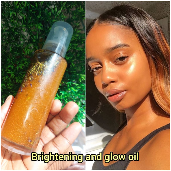 Brightening and glow body oil made with AHA and vitamin E oil