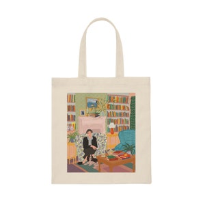 Virginia Woolf Portrait | Canvas Einkaufstasche | Zitat Tote Bag | Bücherwurm Geschenke | Literarische Geschenke