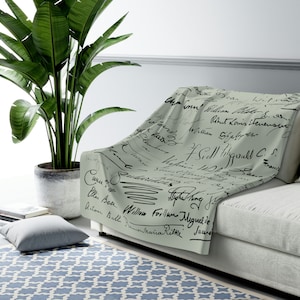 Writers&#39; Signature Blanket | Literary Gifts | Green Bookish Gifts