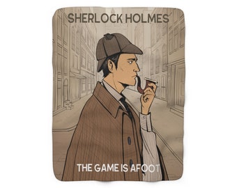 Sherlock Holmes Blanket | Sherpa Fleece Blanket | Bookish Gifts| Literary Gifts | Book Lover Home Decor | Gifts for Book Lover