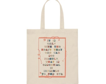 Little Prince Quote|  Canvas Tote Bag | Quote Tote Bag | Bookish Gifts | Literary Gifts