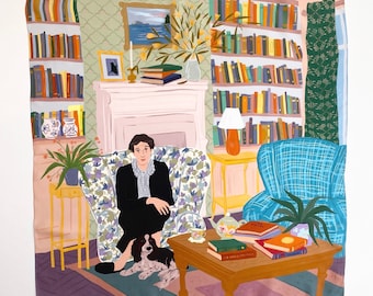 Virginia Woolf Silk Scarf, Literary Gifts for Book Lovers, Unique Gifts