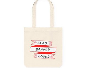 Read Banned Books Quote Tote Bag | Quotes Eco Bag| Literary Gifts | Bookish Gifts | Book Lover Gifts | Gifts for Book Lovers